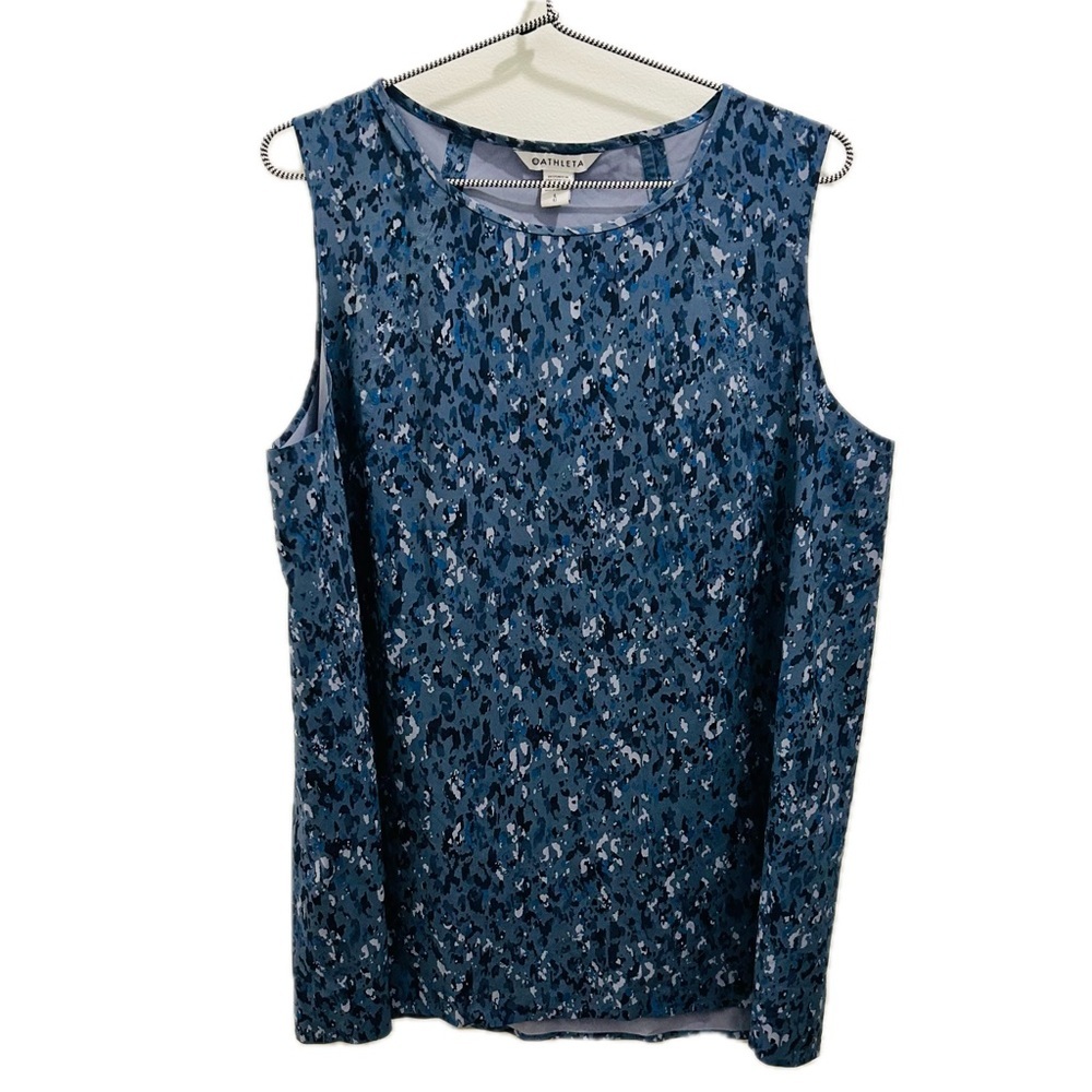 Athleta Zephyr Refined Tank Top Large Captive Chrome Blue